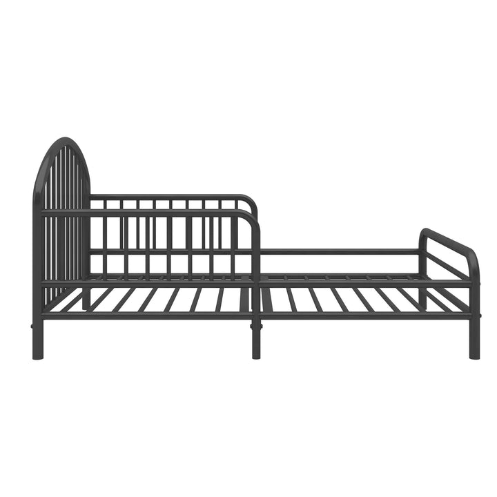 River Metal Toddler Bed with Secured Metal Slats - Black - Crib & Toddler Mattress