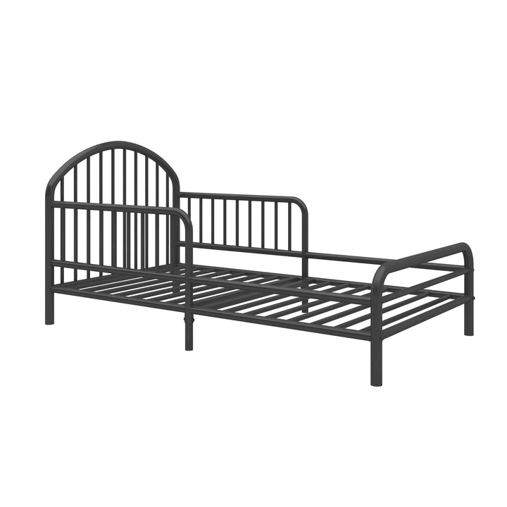 River Metal Toddler Bed with Secured Metal Slats - Black - Crib & Toddler Mattress