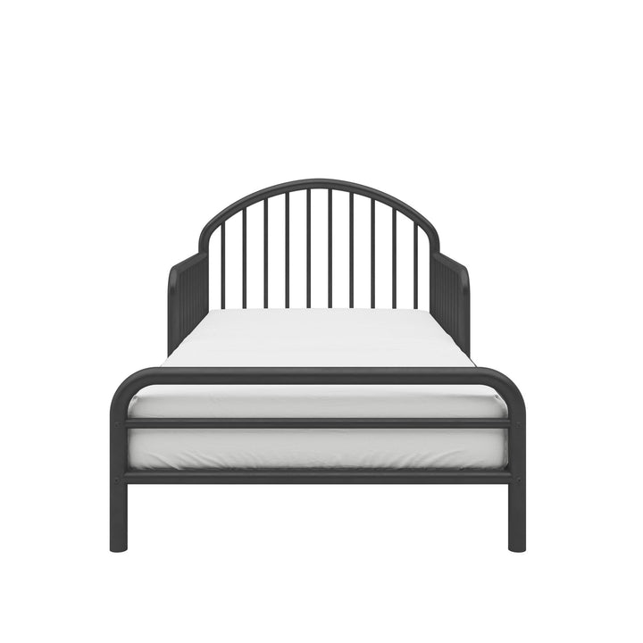 River Metal Toddler Bed with Secured Metal Slats - Black - Crib & Toddler Mattress