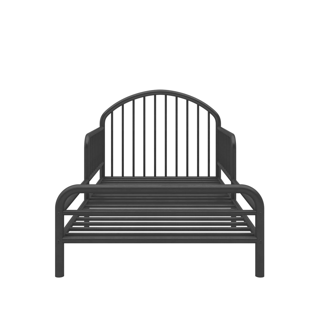 River Metal Toddler Bed with Secured Metal Slats - Black - Crib & Toddler Mattress