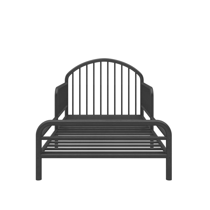 River Metal Toddler Bed with Secured Metal Slats - Black - Crib & Toddler Mattress