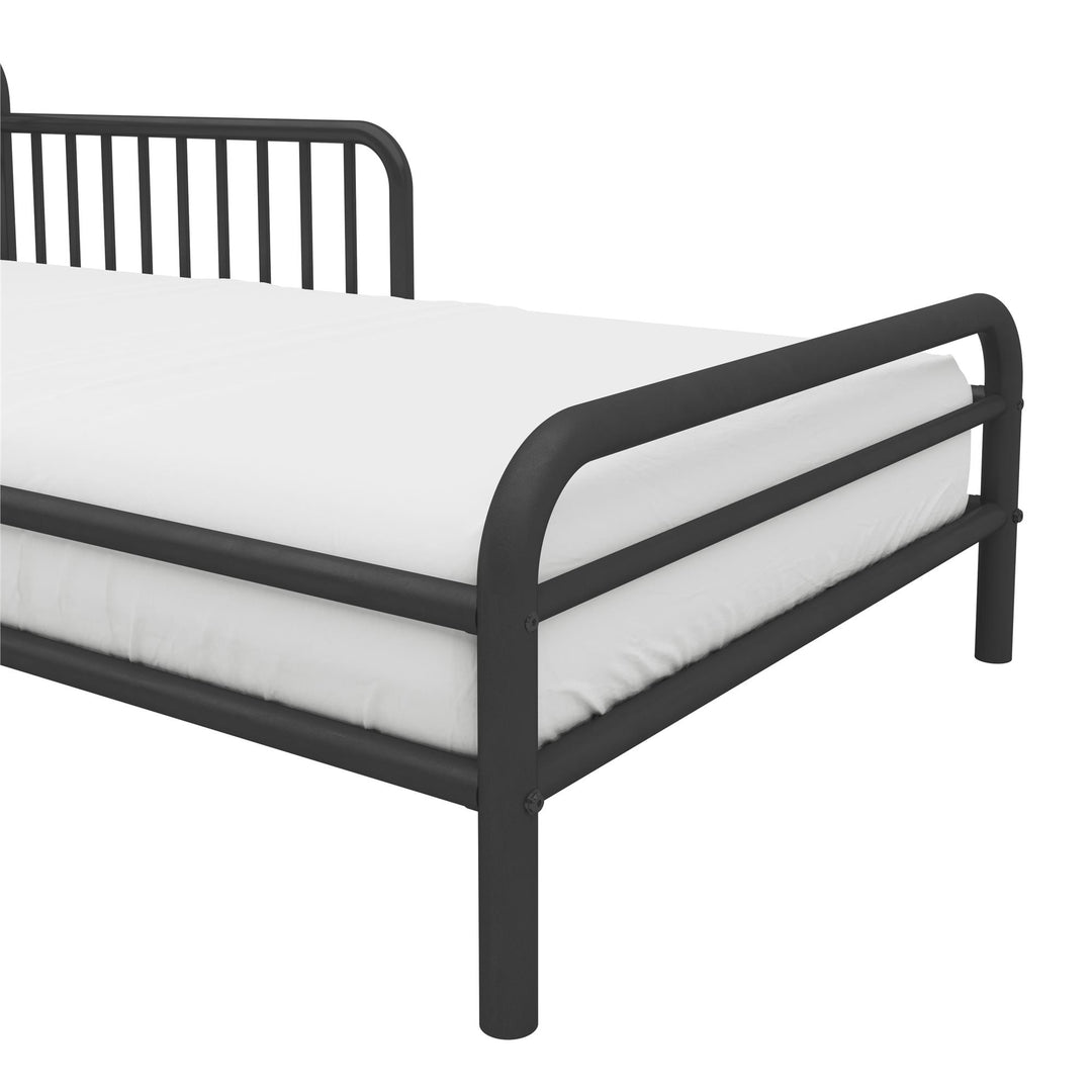 River Metal Toddler Bed with Secured Metal Slats - Black - Crib & Toddler Mattress