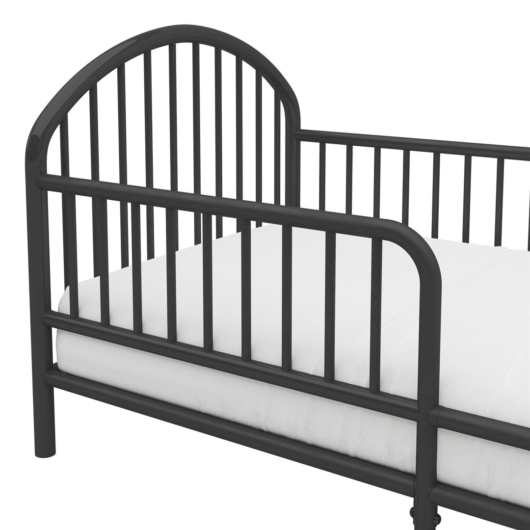 River Metal Toddler Bed with Secured Metal Slats - Black - Crib & Toddler Mattress