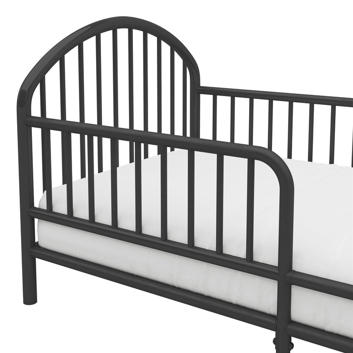 River Metal Toddler Bed with Secured Metal Slats - Black - Crib & Toddler Mattress