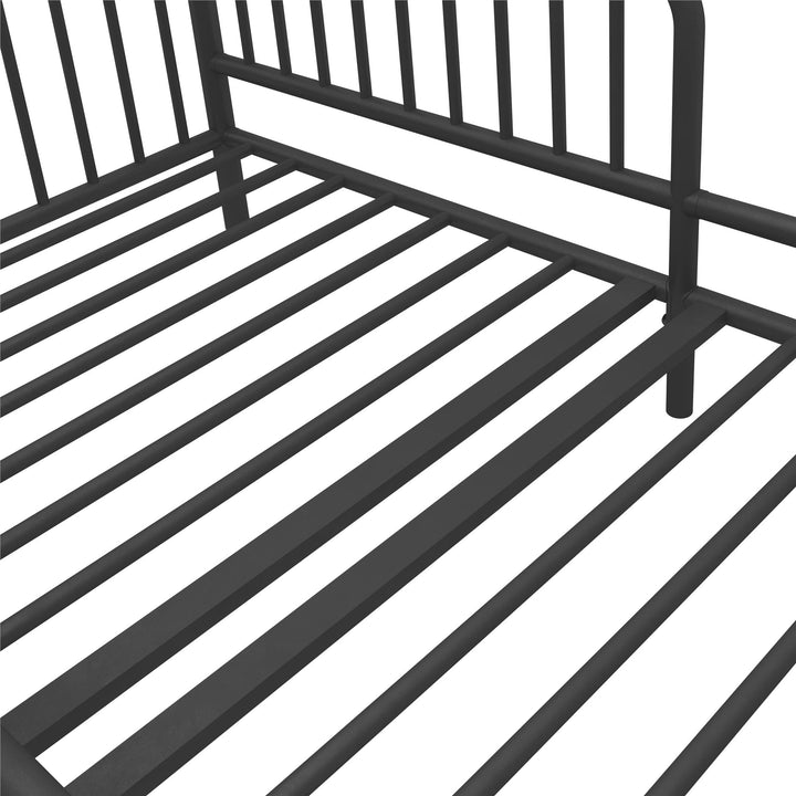 River Metal Toddler Bed with Secured Metal Slats - Black - Crib & Toddler Mattress