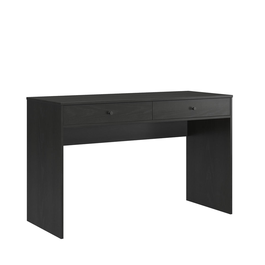 The Loft Simple Desk with 2 Storage Drawers - Black Oak