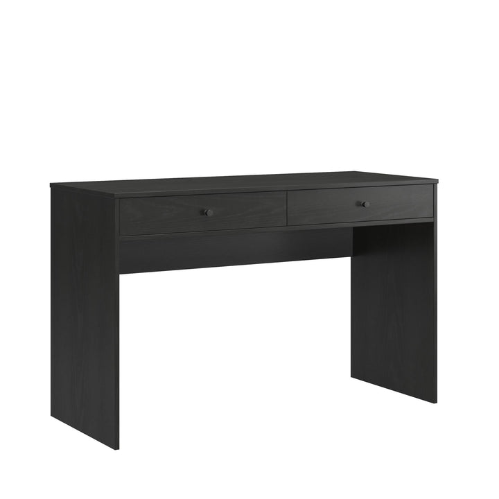 The Loft Simple Desk with 2 Storage Drawers - Black Oak