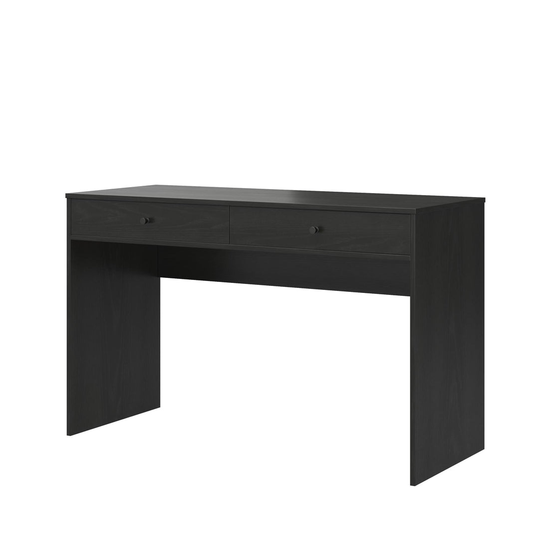 The Loft Simple Desk with 2 Storage Drawers - Black Oak