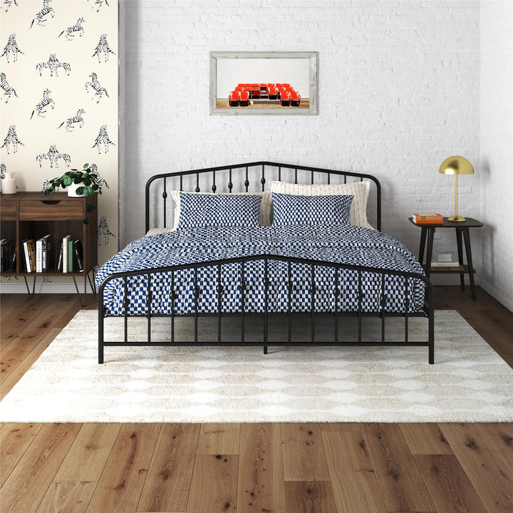 Bushwick Metal Bed - Black - King