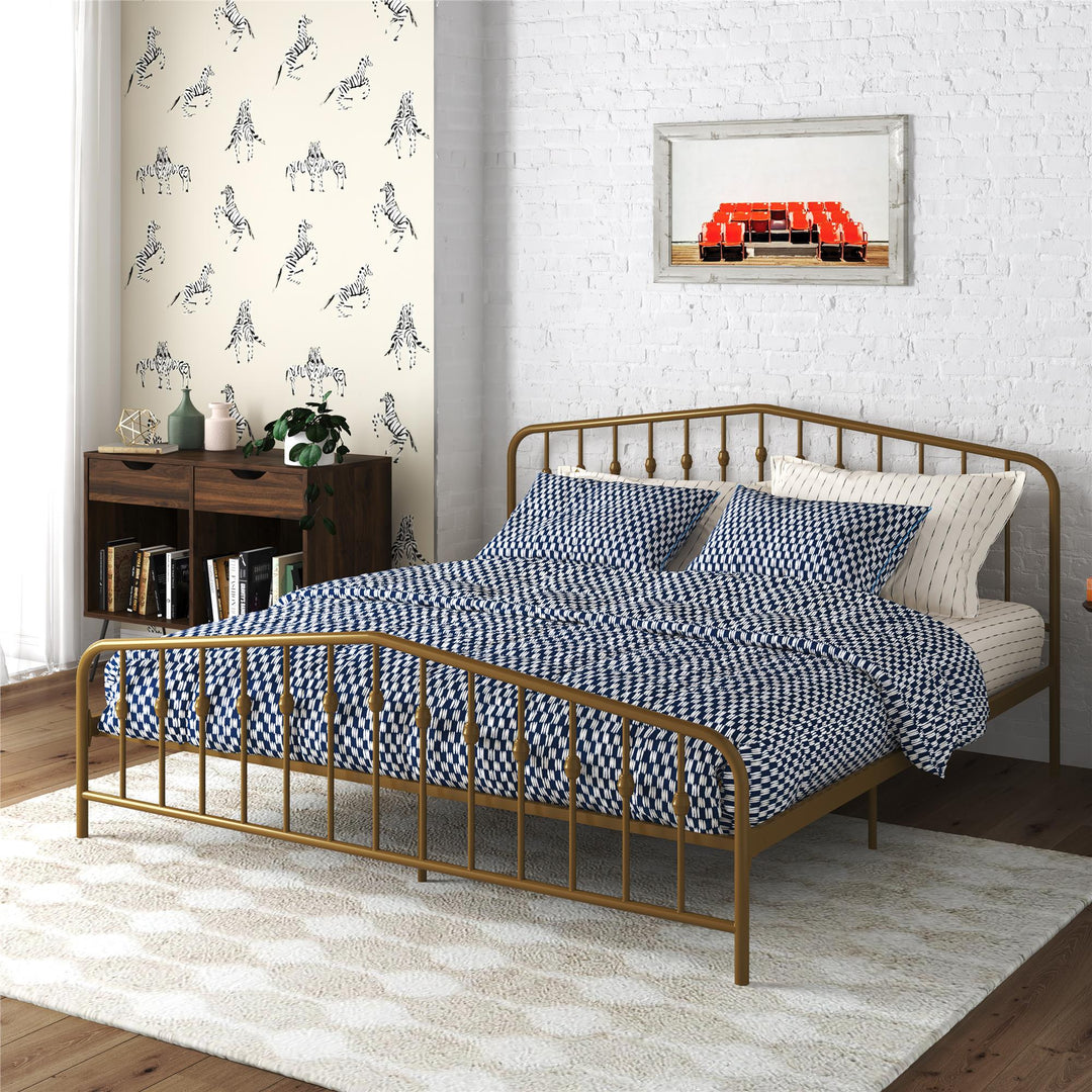 Bushwick Metal Bed - Gold - King