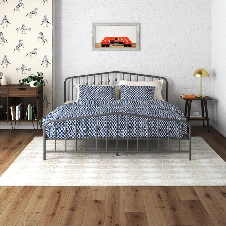 Bushwick Metal Bed - Gray - King
