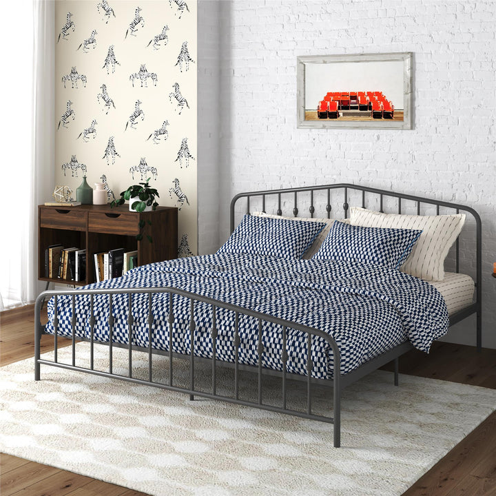 Bushwick Metal Bed - Gray - King