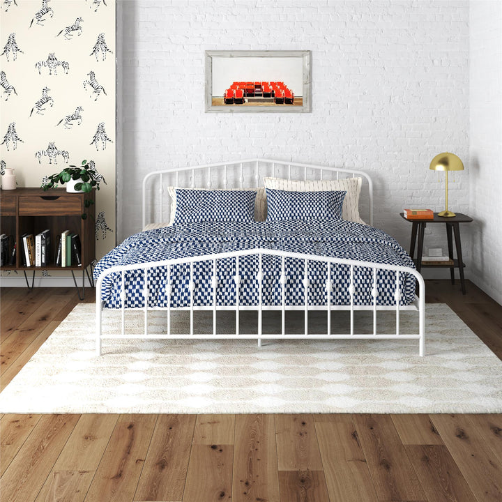 Bushwick Metal Bed - White - King