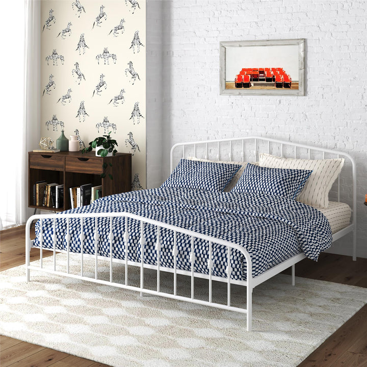 Bushwick Metal Bed - White - King
