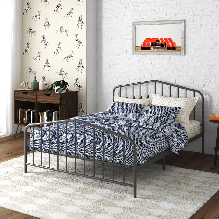 Bushwick Metal Bed - Gray - Queen