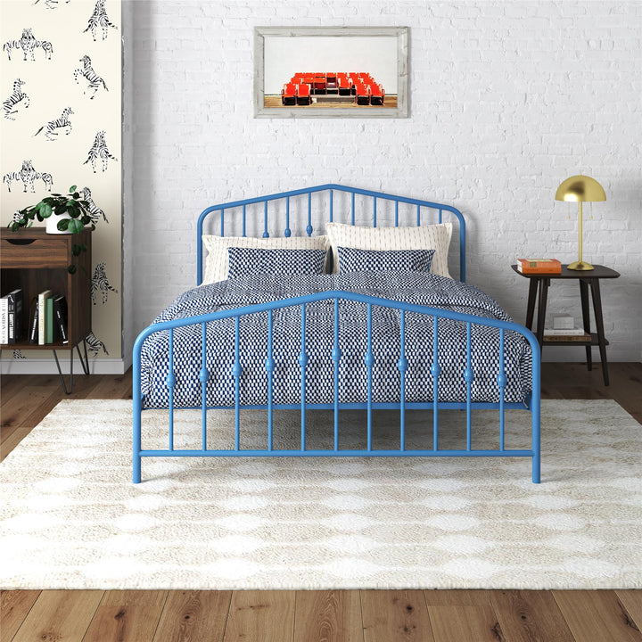 Bushwick Metal Bed - Sea Blue - Queen