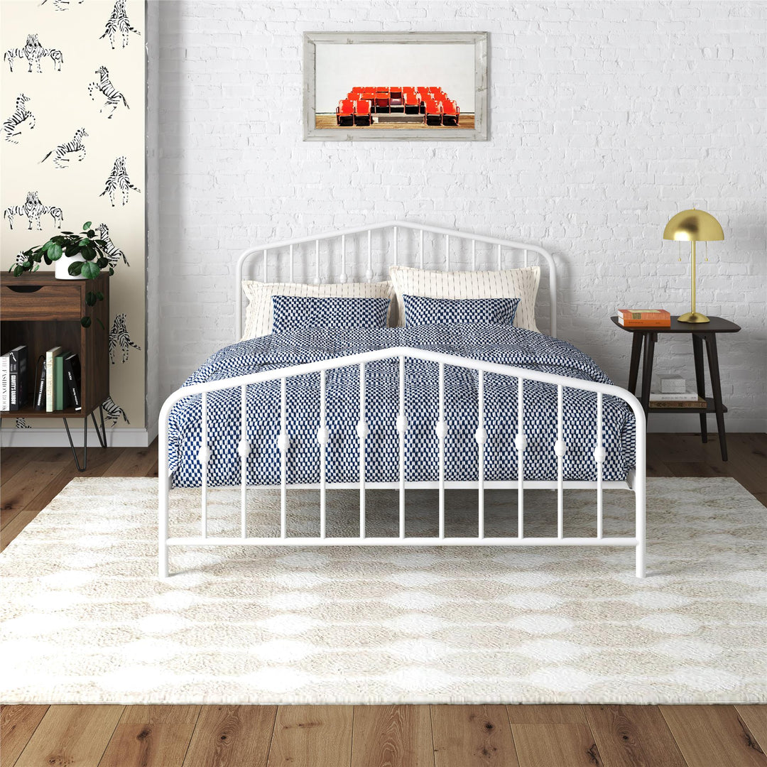 Bushwick Metal Bed - White - Queen