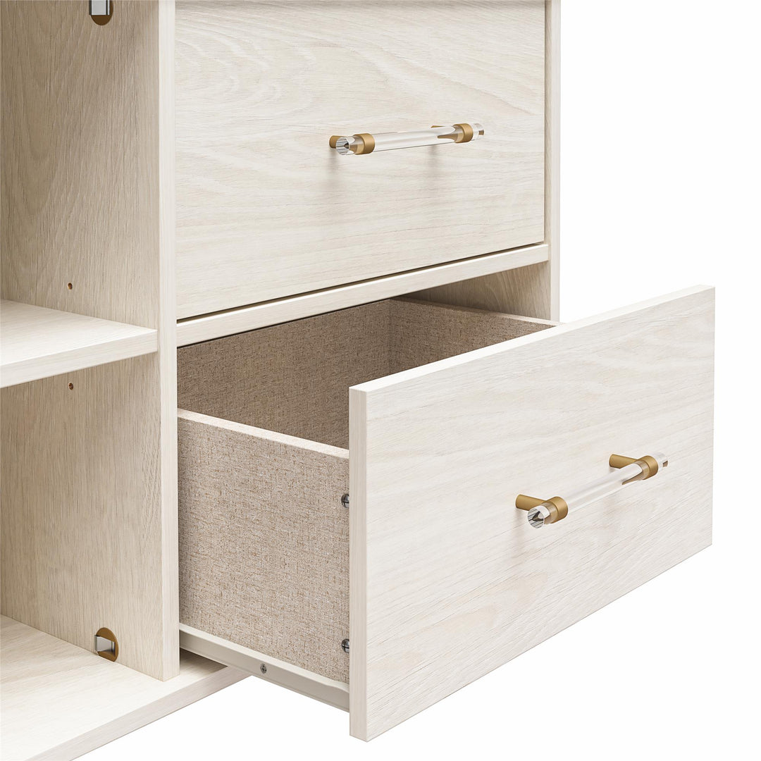 Kalissa Wide Nightstand with Wireless Charger - White Oak