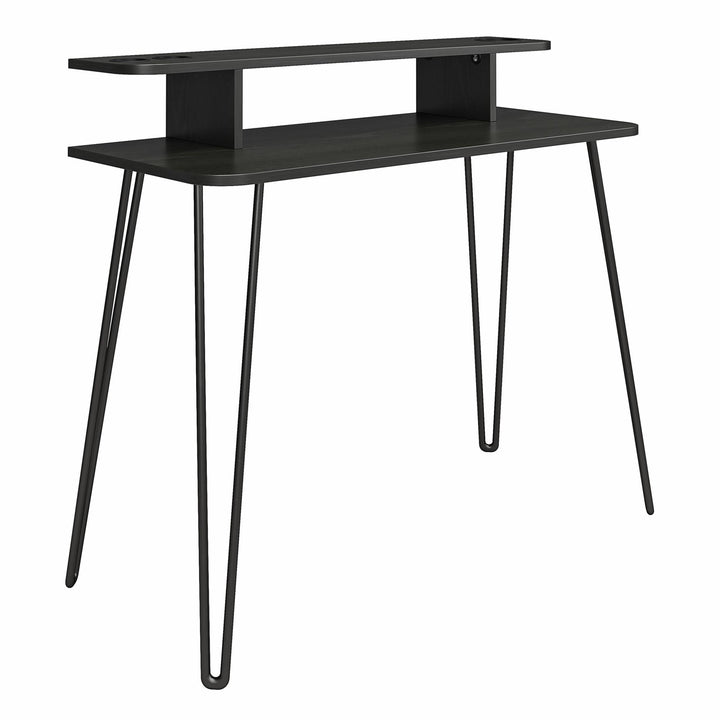 Stylish Vanity Desk -  Black Oak