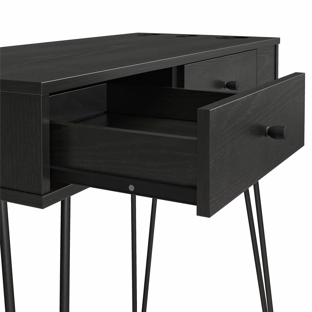 Kimberly At Home Vanity with Drawers - Black Oak