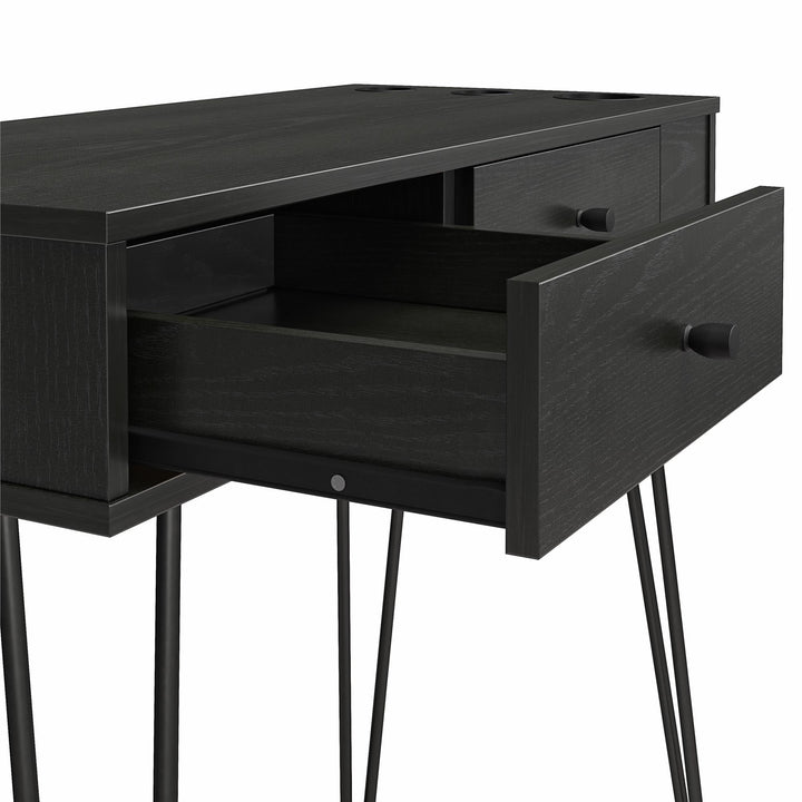Kimberly At Home Vanity with Drawers - Black Oak