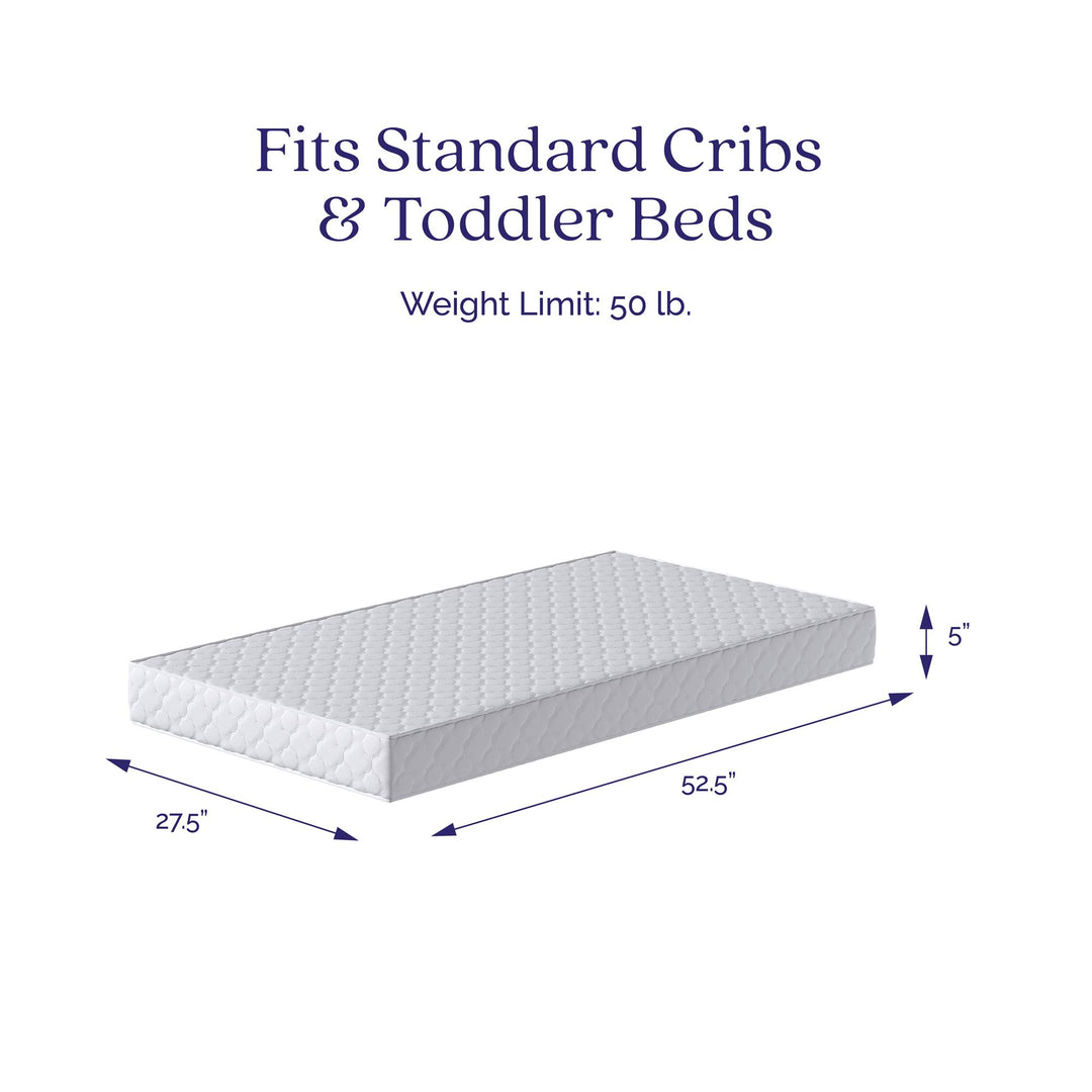 Sweet Cuddles Deluxe 5" Dual Sided 2-in-1 Antimicrobial Crib & Toddler Bed Mattress - White - Crib & Toddler Mattress