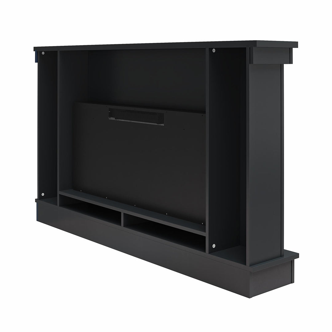 Waverly Wide Mantel with Linear Electric Fireplace & Crystal Ember Bed - Black