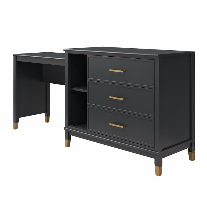Westerleigh 3 in 1 Media Dresser with Drawers -  Black