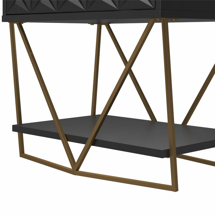 Modern Art Deco Accent Table -  Black