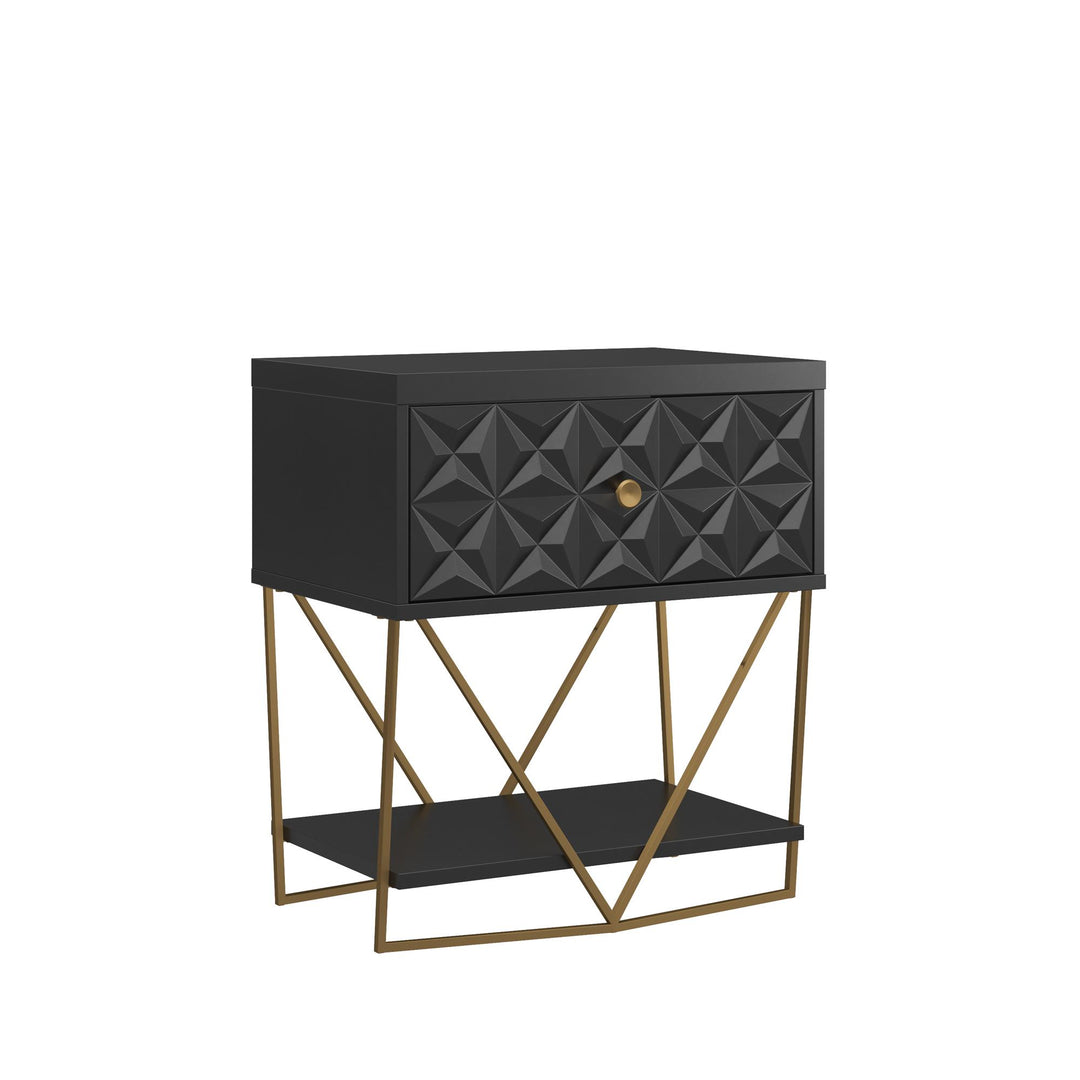 Decorative Art Deco Accent Table -  Black
