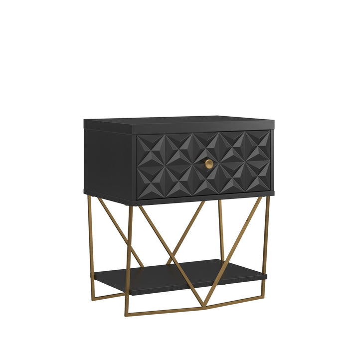 Decorative Art Deco Accent Table -  Black