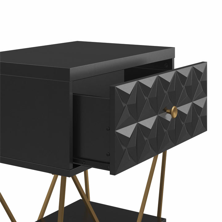 Classy Art Deco Side Table -  Black