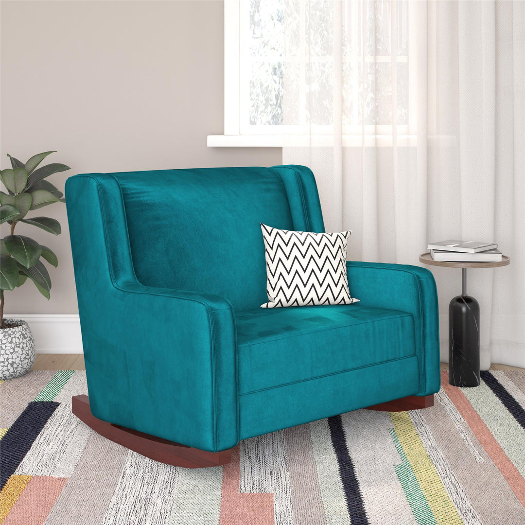 Hadley Upholstered Double Rocker Chair - Green