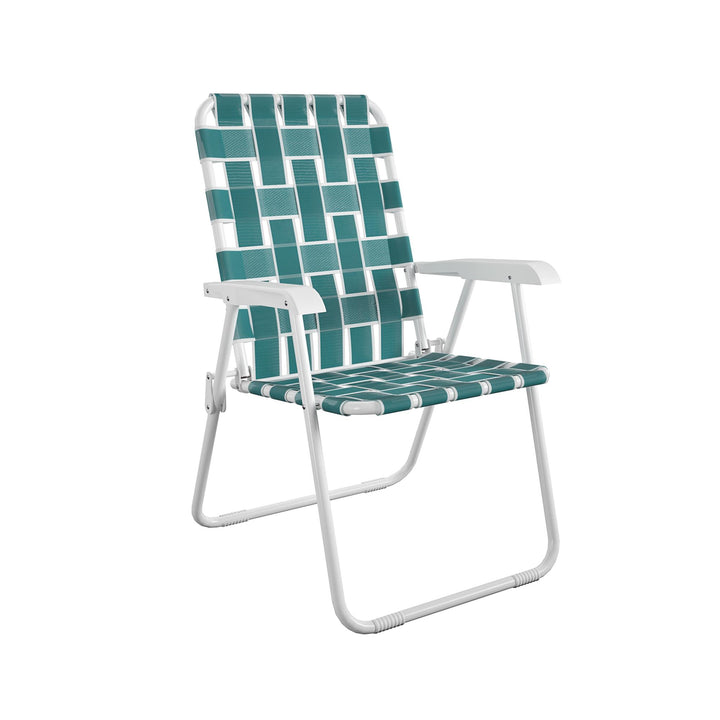Folding Lawn Chairs, Set of 2 - Teal