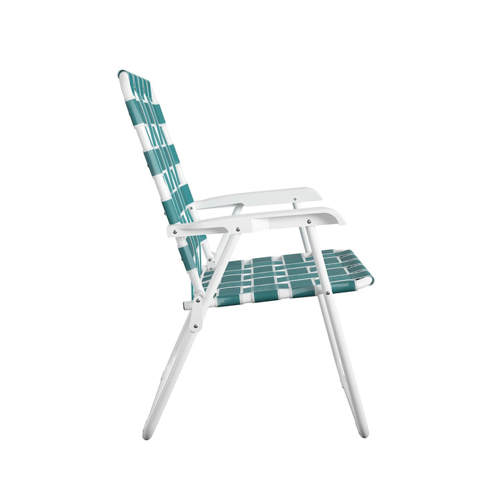 Folding Lawn Chairs, Set of 2 - Teal