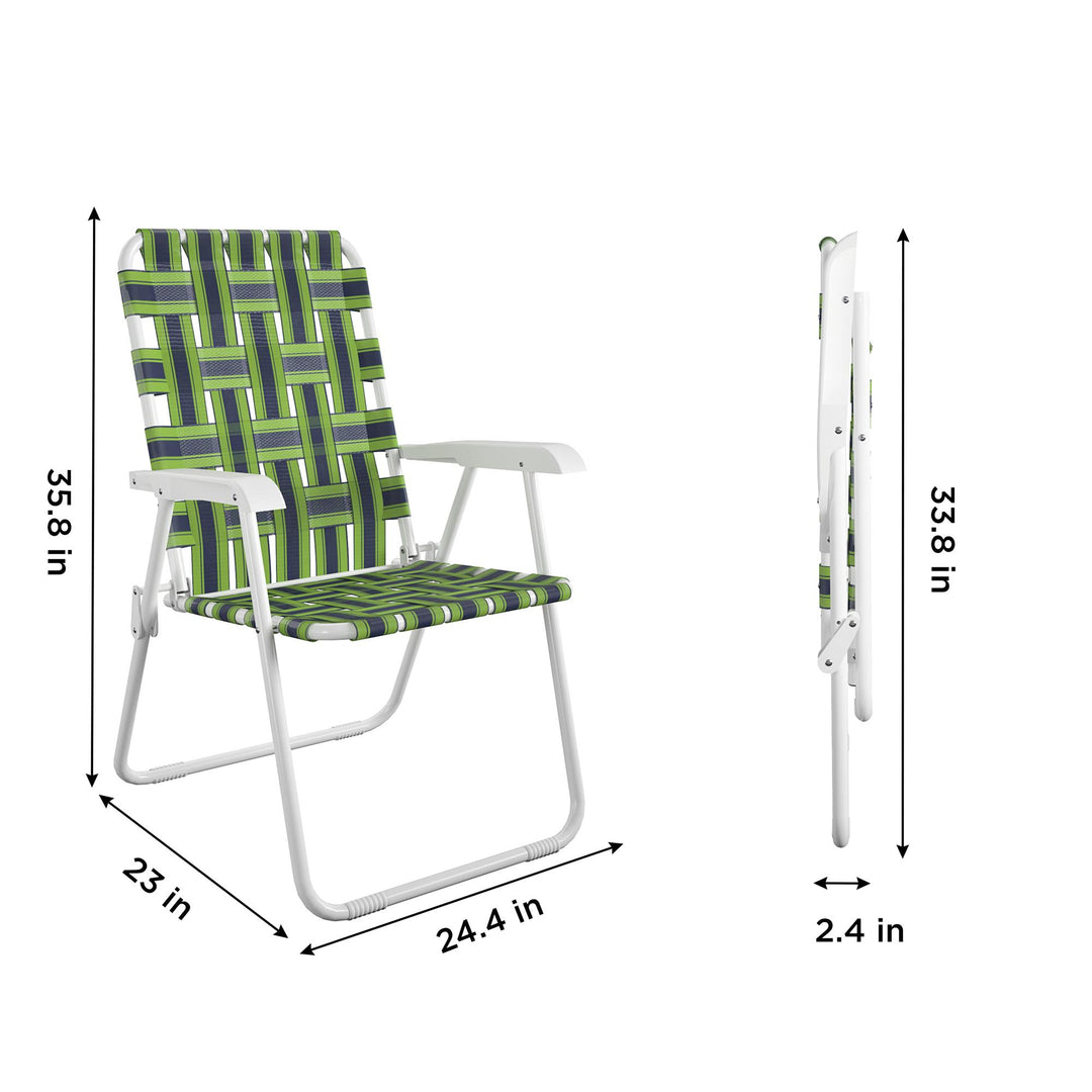 pack of 2 folding chairs for picnic - Blue/Green