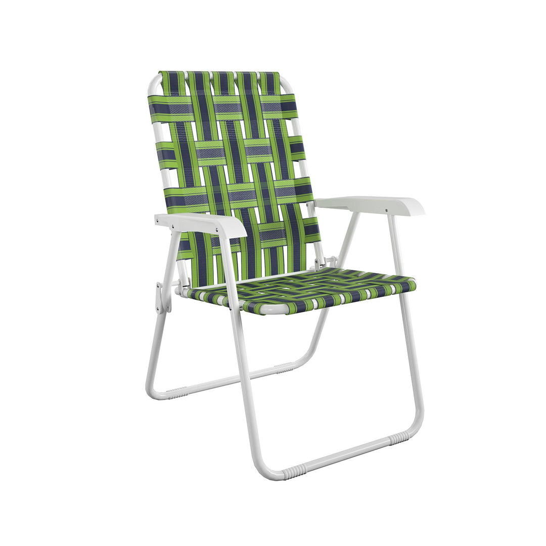 Folding Lawn Chairs, Set of 2 - Blue/Green