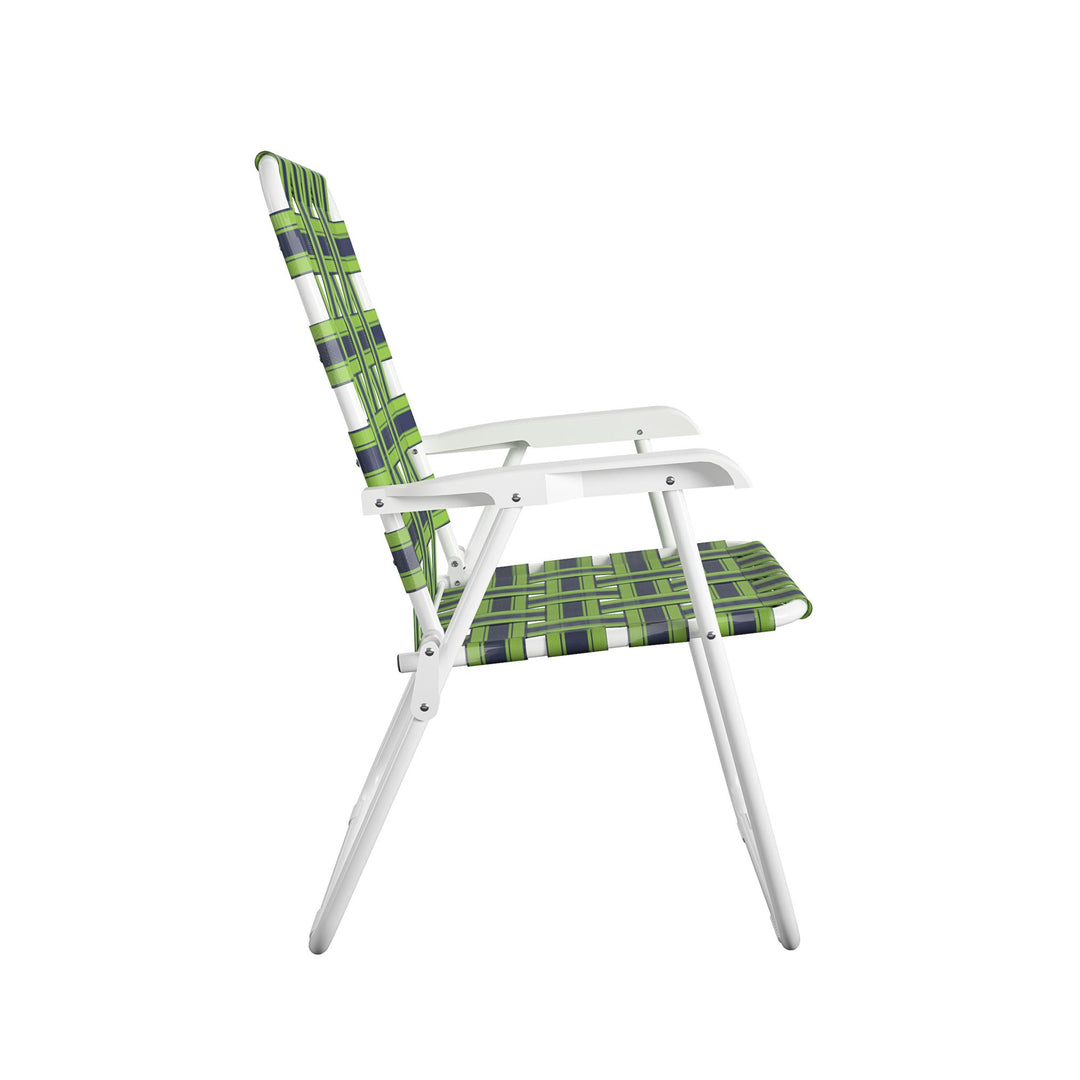 Folding Lawn Chairs, Set of 2 - Blue/Green