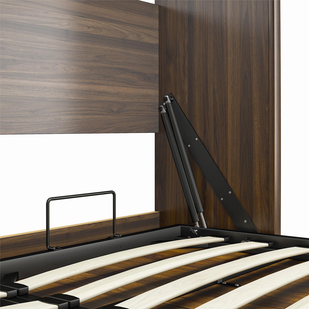 Paramount Full Size Wall Bed with Metal Folding Mechanism - Columbia Walnut - Full