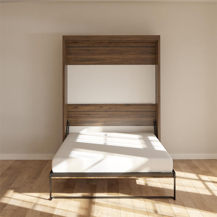 Paramount Full Size Murphy Bed with Easy Open Close Mechanism - Columbia Walnut - Full