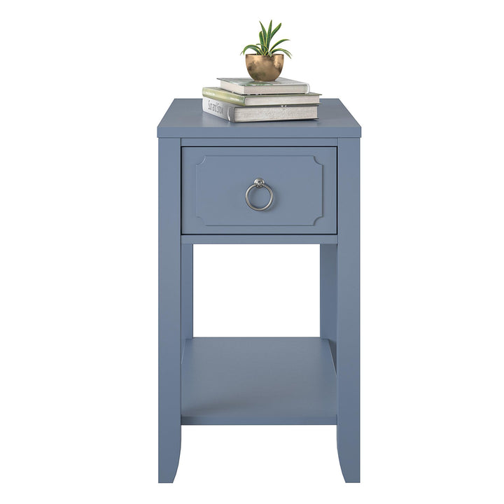 Slim Side Table with Drawer -  Her Majesty Blue