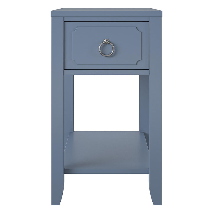 Vintage Narrow Side Table with Drawer -  Her Majesty Blue