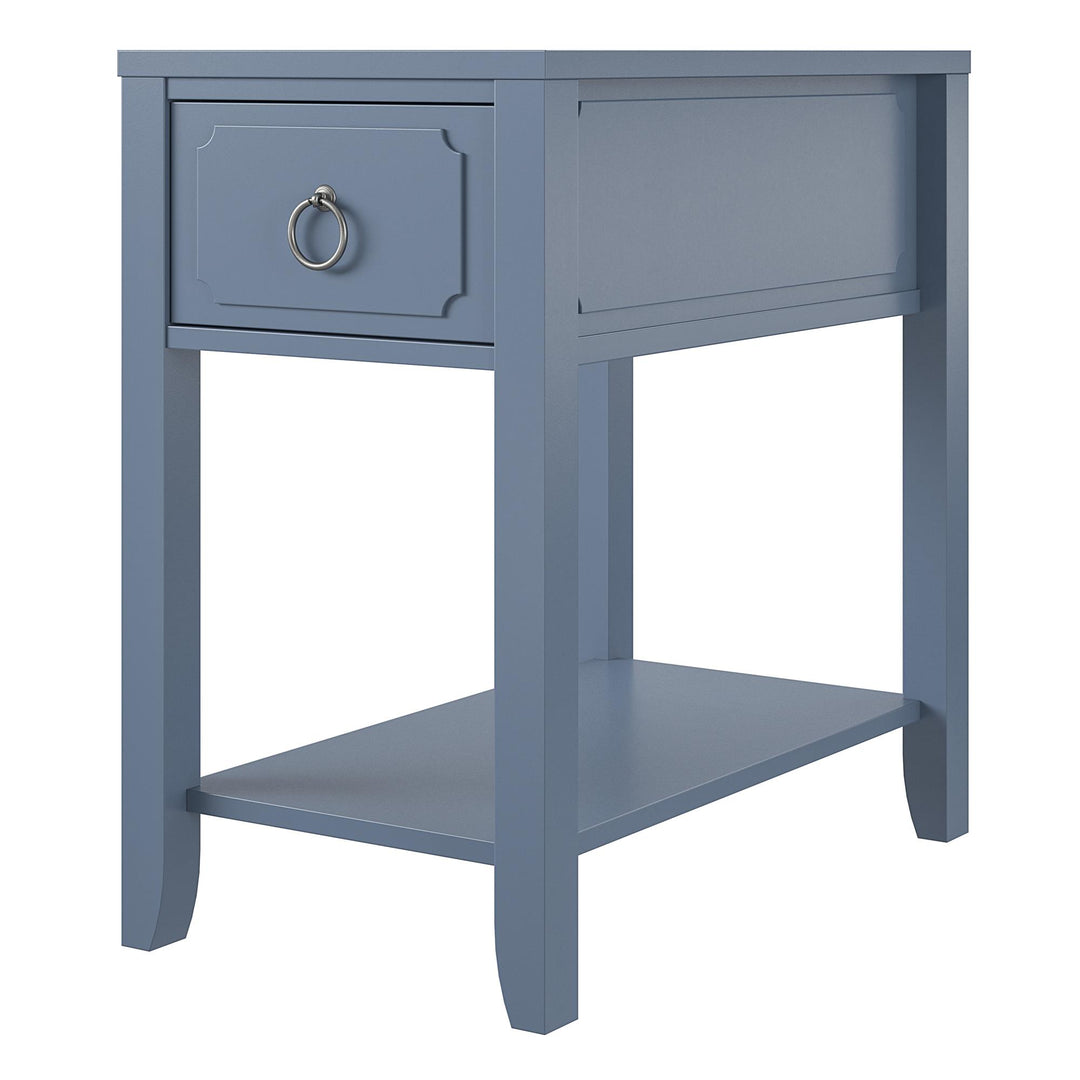 Narrow Accent Table with Drawer -  Her Majesty Blue