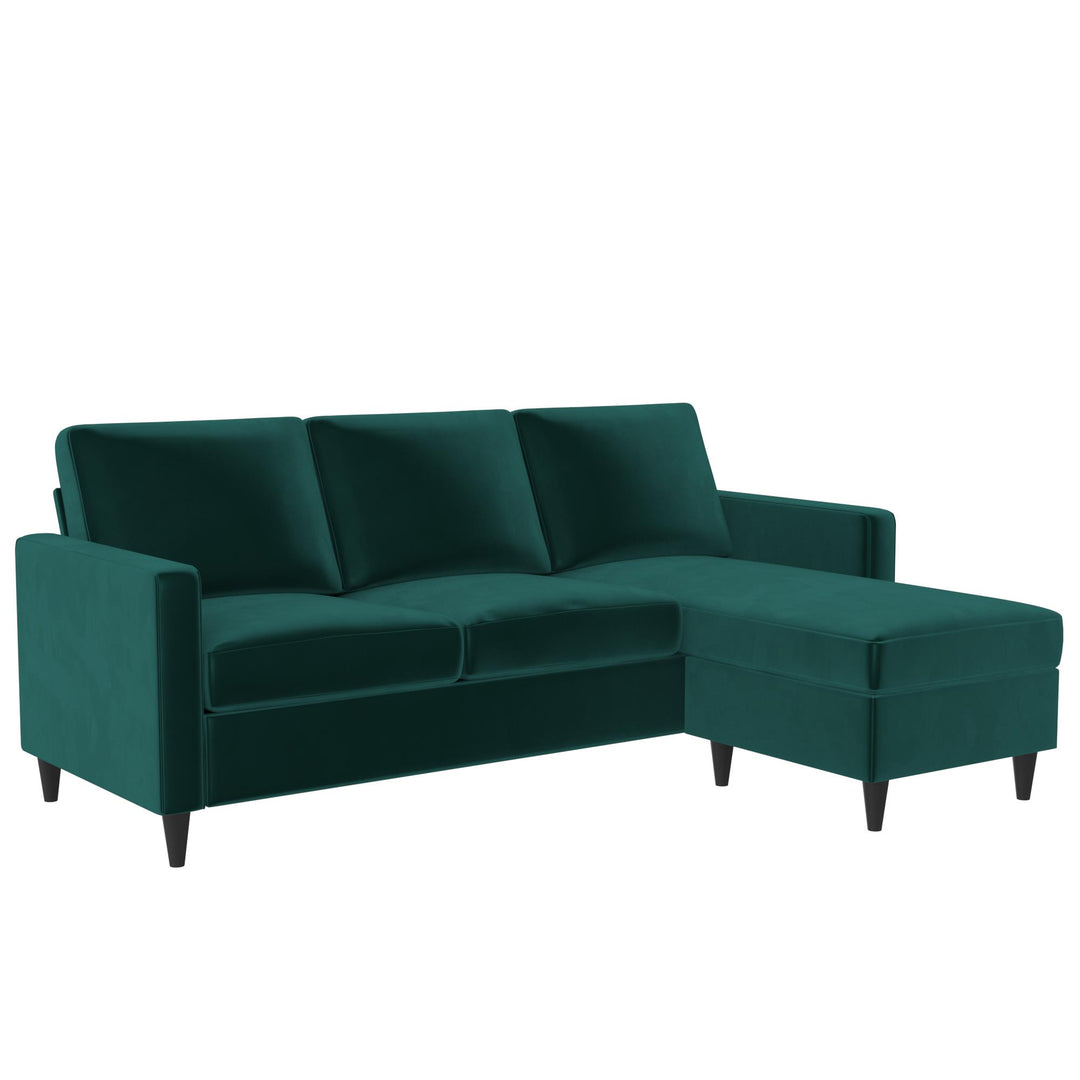 Coral Upholstered Reversible Sectional Sofa - Green