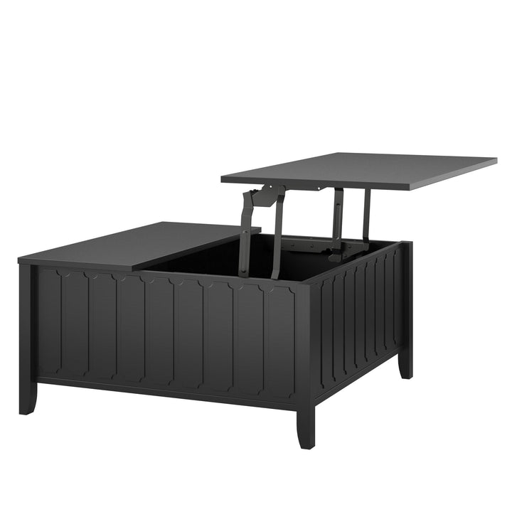 Her Majesty Lift Top Coffee Table with Hidden Storage - Black