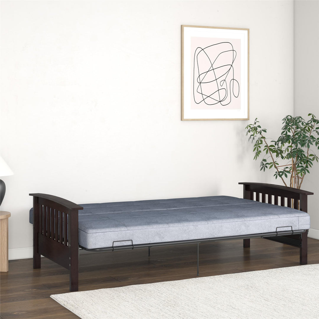 Elbi Full Size Wood Arm Futon Frame - Brown - Full