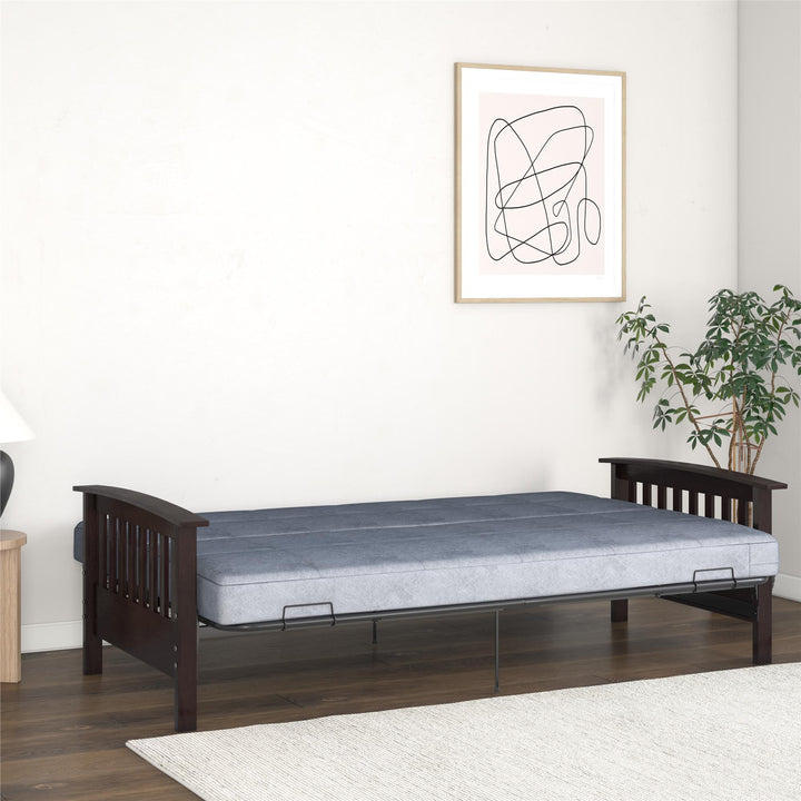 Elbi Full Size Wood Arm Futon Frame - Brown - Full