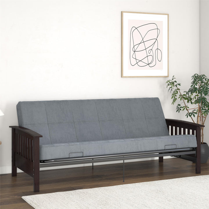 Elbi Full Size Wood Arm Futon Frame - Brown - Full