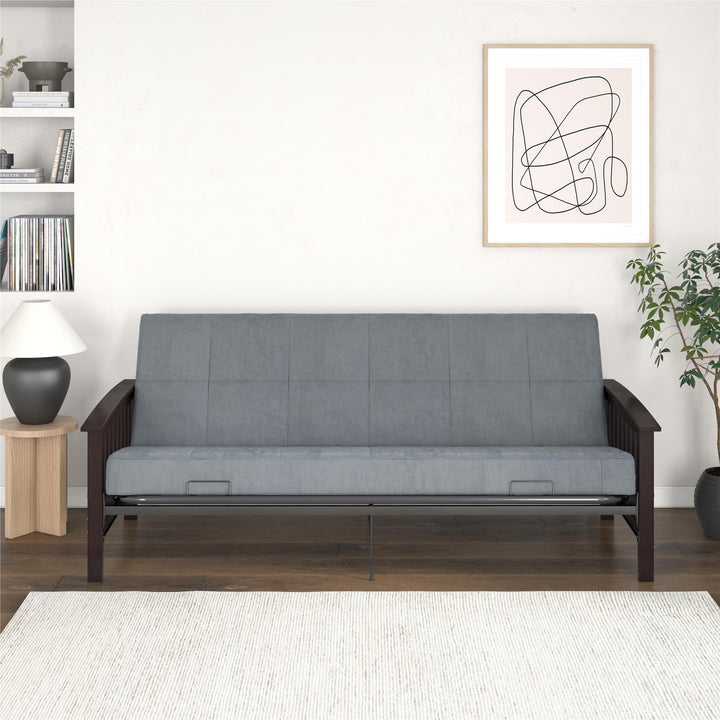 Elbi Full Size Wood Arm Futon Frame - Brown - Full