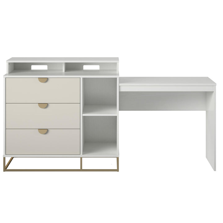 Novogratz Kelly 3 in 1 Media Dresser x Paris Hilton - White